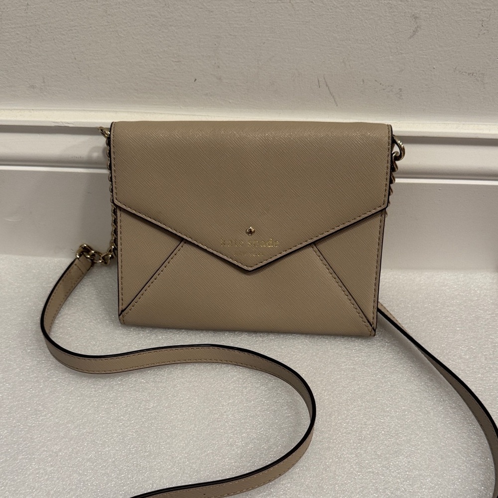 Kate Spade Beige Envelope Crossbody Bag